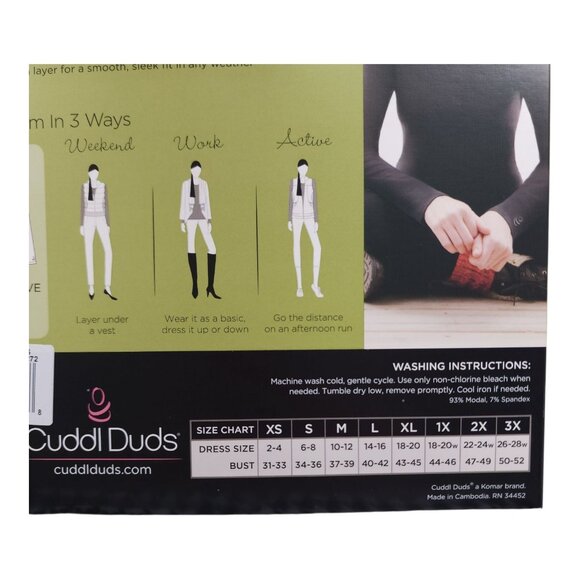Cuddl Duds Womens Small Long Sleeve Crew SoftWear With Stretch Warm Layers - Picture 5 of 12